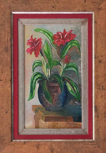 Red Flower in Vase - Click Image to Close